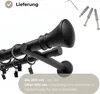 280 cm Doppelläufige Gardinenstange Ø25/19 mm Schwarz Matt Produktbild-Vorschau 4