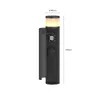 A product shot of a grey bollard lamp with dimensions indicated. Produktbild-Vorschau