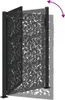 A black metal garden gate with a leaf design, shown in an open position. Podgląd zdjęcia produktu