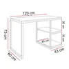 A line drawing of a desk with dimensions indicated by text and lines. Náhľad obrázku produktu