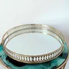 Vintage Plateau miroir Rond Métal Verre miroir Plateau déco Voir les images du produit 6