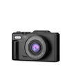 A black digital camera is shown against a white background. Produktbild-Vorschau