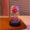 Wieczna róża w szkle kopuła LED multikolor 15 cm prezent Podgląd zdjęcia produktu 3
