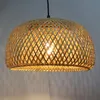 Kulatá závěsná lampa z proutí a bambusu Ø38 cm x 20 cm - Náhled obrázku produktu 3