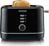 A black toaster with bread inside. Náhled obrázku produktu