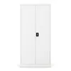 A white metal cabinet with two doors and a lock. Podgląd zdjęcia produktu