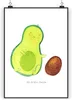 Mr. & Mrs. Panda Bild Avocado Kern rollt DIN A4 - Weiß - Produktbild-Vorschau 1