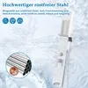 A shower panel system is shown with water effects and text highlighting its features. Náhled obrázku produktu