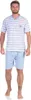 Herren Pyjama Short und T-Shirt Schlaf-Anzug; Hellgrau M/48 Produktbild-Vorschau 1