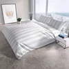 Bettwäsche 135x200 cm Baumwolle Weiß Grau Streifen modern Produktbild-Vorschau 5