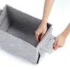 Zeller Aufbewahrungskorb, Filz, grau, ca. 36 x 25 x 23 cm Produktbild-Vorschau 4