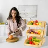 Obstkorb Bambus mit 3 Etagen Gemüsekorb Stehend Küche Produktbild-Vorschau 6