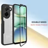 A phone case with a built-in screen protector is shown, with text highlighting its features. Produktbild-Vorschau