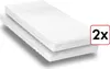 Two white mattresses are stacked on top of each other, presented on a white background. A red square with '2x' in black text is in the bottom right corner. Náhled obrázku produktu