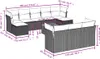 vidaXL 11-tlg. Garten-Sofagarnitur mit Kissen Schwarz Poly Produktbild-Vorschau 3