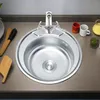 Lavello da incasso in acciaio inossidabile, diametro 50 cm, Anteprima dell’immagine prodotto 2