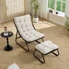 Outdoor Lounge Sessel mit Hocker, gepolstert, Stahlgestell, Produktbild-Vorschau 3