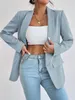 ASKSA Blazer Femme Revers Unicolore Cardigan Casual Manches Voir les images du produit 4