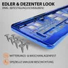 2 Kennzeichenhalter Blau - Chrom Kennzeichenhalterung Produktbild-Vorschau 2