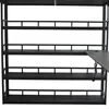 A black metal bunk bed frame with shelves and a desk attachment. Produktbild-Vorschau