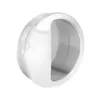 A single, round, white and silver handle against a white background. Produktbild-Vorschau