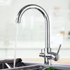 Auralum Wasserhahn Küche, 3 Wege Wasserhahn Mischbatterie Produktbild-Vorschau 3
