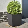 vidaXL Pflanzkübel 2 Stk. Schwarz 40x40x40 cm Stahl Produktbild-Vorschau 2