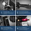 A collage of four close-up images highlighting features of an e-scooter. Produktbild-Vorschau