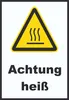Achtung heiß Schild A3 Rückseite selbstklebend Produktbild-Vorschau 1