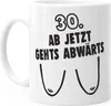 Kaffee-Tasse 30. Geburtstag Ab jetzt gehts abwärts Spruch Produktbild-Vorschau 2