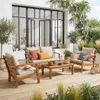 sweeek - Gartenlounge-Set für 4 Personen - Holzfarben Produktbild-Vorschau 3