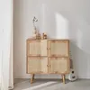 sweeek - Kinderkommode mit Holzlook und 4 Rattantüren - Produktbild-Vorschau 1