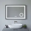 Badspiegel Led und Uhr 100x70 cm touch Kaltweiß Produktbild-Vorschau 4