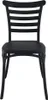 A black chair shown from the front against a white background. Produktbild-Vorschau