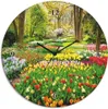 ARTland Glas Wanduhr Funkuhr - schwarzer Zeiger Tulpen Produktbild-Vorschau 1