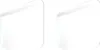 Two clear, square-shaped objects with rounded corners, likely screen protectors, are shown side-by-side on a white background. The top corners of each object appear to be slightly peeled back, revealing a subtle light blue edge. Produktbild-Vorschau