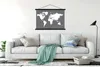 MuchoWow® Textilposter Weltkarte - Weiß - Grau 120x80 cm Produktbild-Vorschau 3