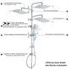 Diagram illustrating the features and adjustable parts of a shower system. Produktbild-Vorschau