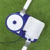 A pool filter pump sits on artificial grass. Voir les images du produit