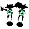 2 Stück Metall Frosch Figuren Gartenfigur Bauch leuchtet Produktbild-Vorschau 2