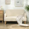 HOMCOM 2 Sitzer Sofa, Kleine Couch mit Samtoptik, Holzbeine Produktbild-Vorschau 7