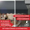 A split image showing an awning in different conditions and highlighting its features. Produktbild-Vorschau