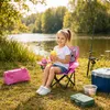 Kinder Anglersessel Pink mit Getränkehalter und Tasche Motiv Hase Produktbild-Vorschau