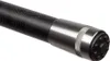 A close-up shot of the end of a black fishing rod with a silver metal cap and a textured grip. Produktbild-Vorschau