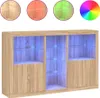 vidaXL Sideboard mit LED-Leuchten Sonoma-Eiche 162x37x100 Produktbild-Vorschau 2
