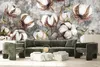 Muralo Vlies Fototapete BAUMWOLLE Blumen Pflanzen Beton Produktbild-Vorschau 5