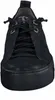 A close-up front view of a black sneaker. Produktbild-Vorschau