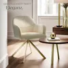 Samt-Drehstuhl Lona mit dicker Polsterung - creme/gold, pro Produktbild-Vorschau 7