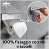 DEKAZIA® Porta carta igienica adesivo portarotolo carta Anteprima dell’immagine prodotto 3