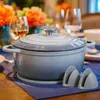 Emaille Bräter 24cm/4L Grau Gusseisen Schmortopf mit Deckel Produktbild-Vorschau 1